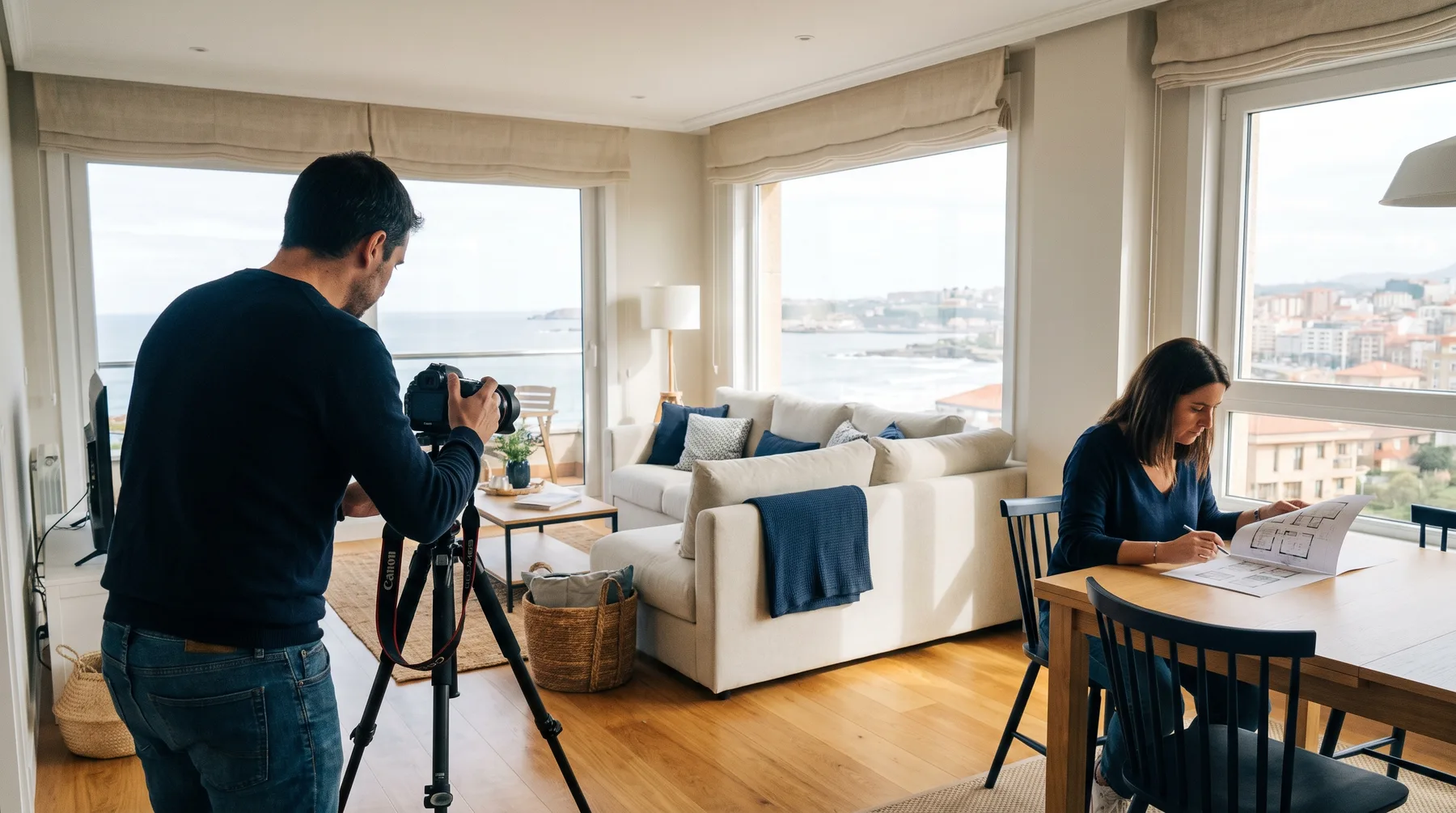 Preparación fotográfica profesional de una vivienda en Gijón